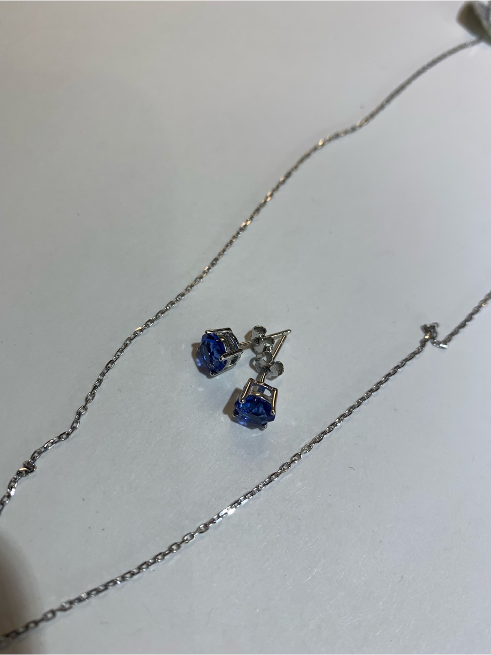 Blue Crystal Stud Earrings - Women's Jewelry